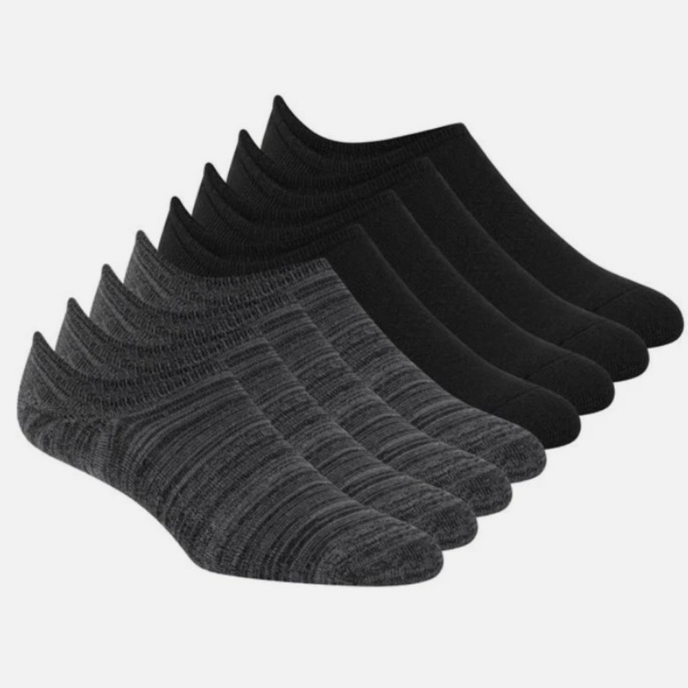 Skechers Sport Men's 8-Pair Comfort Ped No Show Socks, Black/Gray, Size 8-12 NWT - Picture 2 of 10